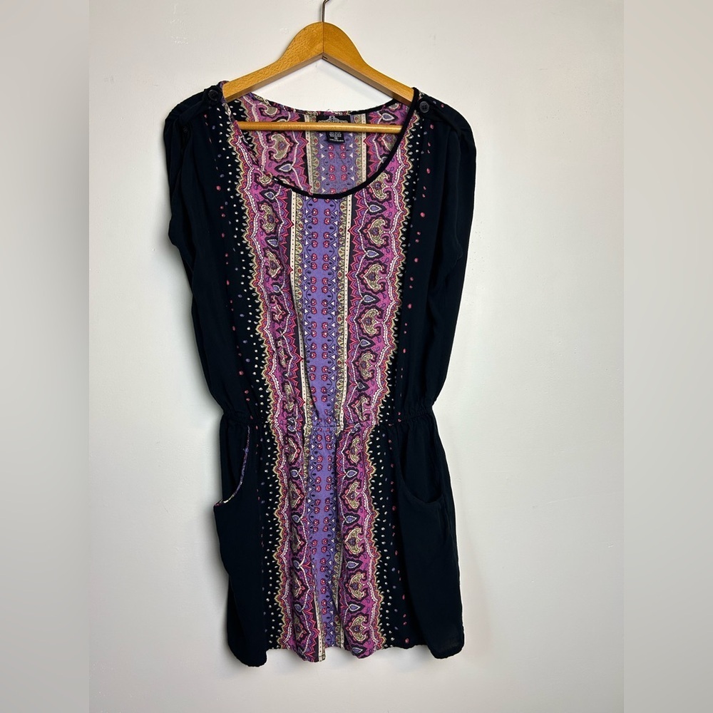 Angie‎ Mini Dress Size S Boho Collarless Lightweight made in India Western